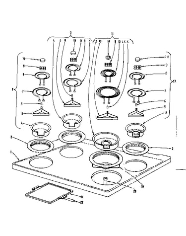 Cook top section
