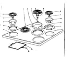 Kenmore 101938630 cook top section diagram