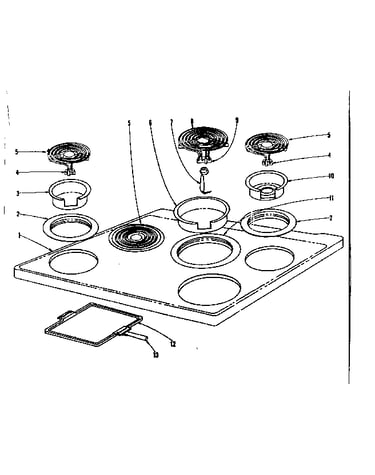 Cook top section