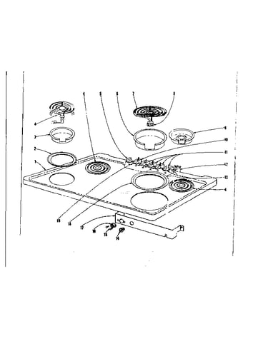 Cook top section