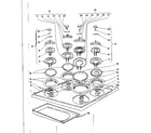 Kenmore 101964592 cook top section diagram