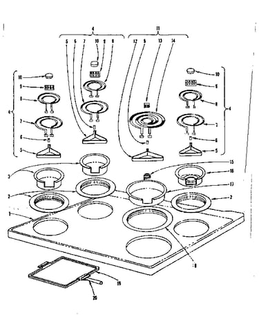 Cook top section