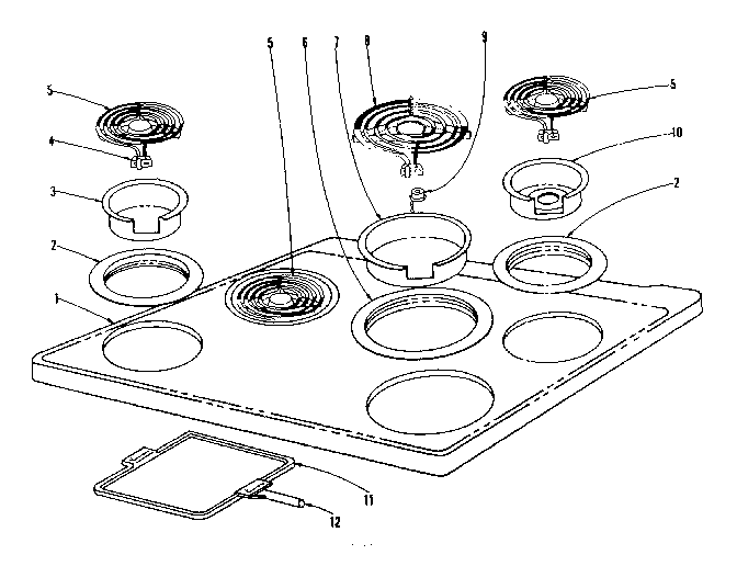 Cook top section