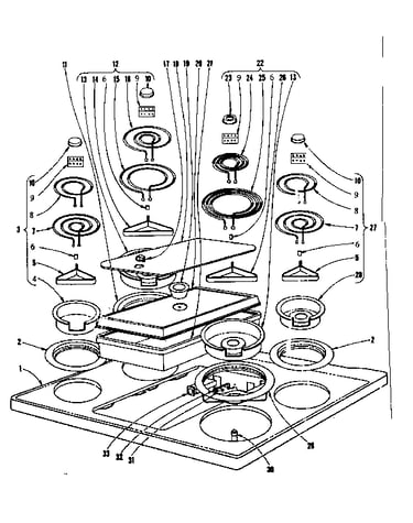 Cook top section