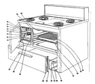 Kenmore 101967620 range assembly section diagram