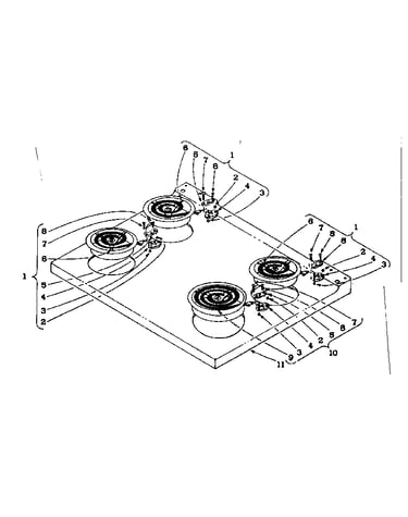 Cook top section