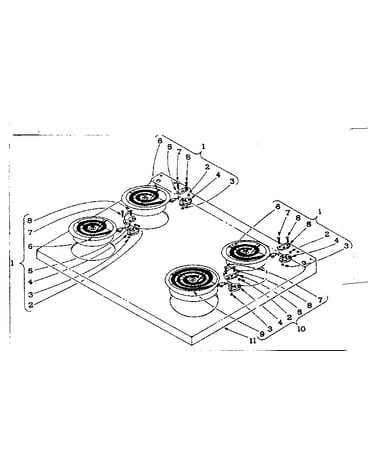 Cook top section