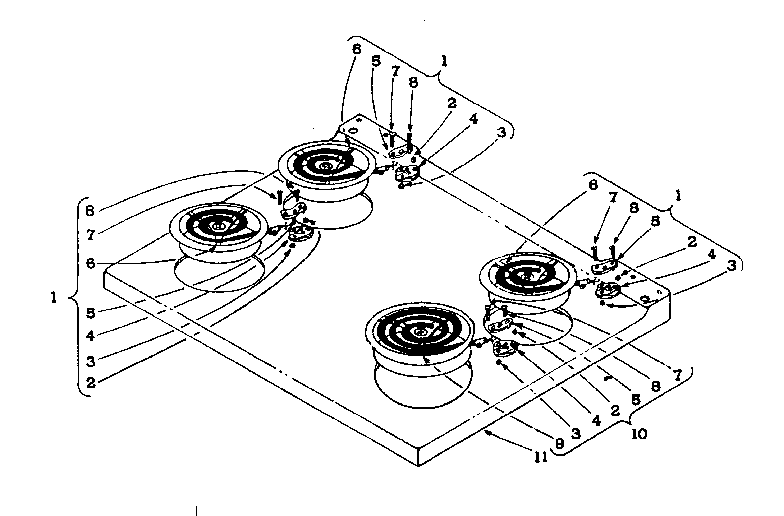 Cook top section