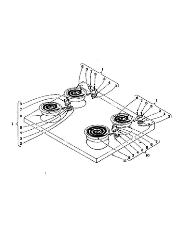 Cook top section