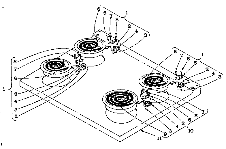 Cook top section