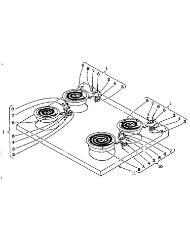 Cook top section
