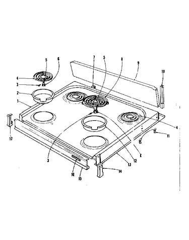 Cook top section