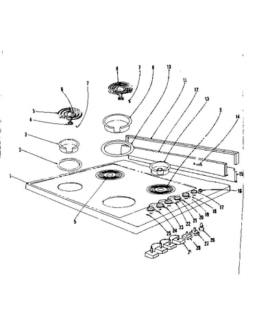 Cooktop and backguard section
