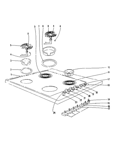 Cook top section