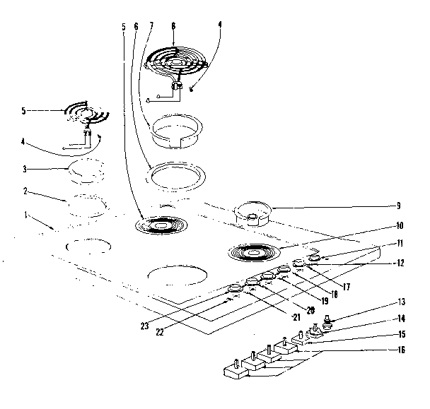 Cook top section