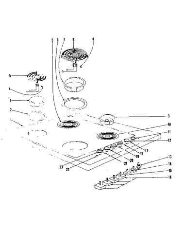 Cook top section