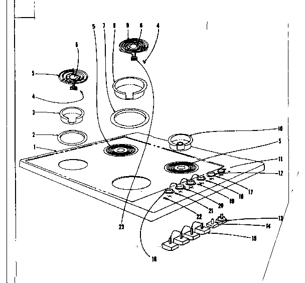 Cook top section