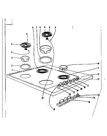 Cook top section