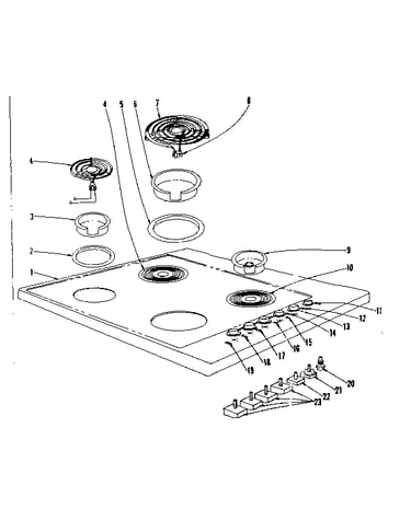 Cook top section