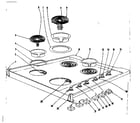 Kenmore 1019366560 cook top section diagram