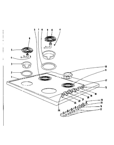 Cook top section