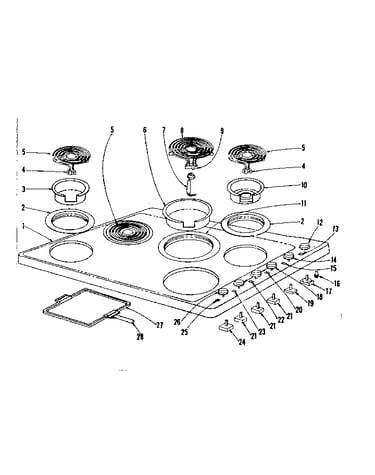 Cook top section
