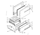 Kenmore 1197038510 oven door and broiler sections diagram
