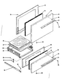 Oven door and broiler sections