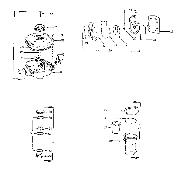 Backwash valve and pump assemblies