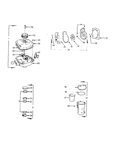 Backwash valve and pump assemblies
