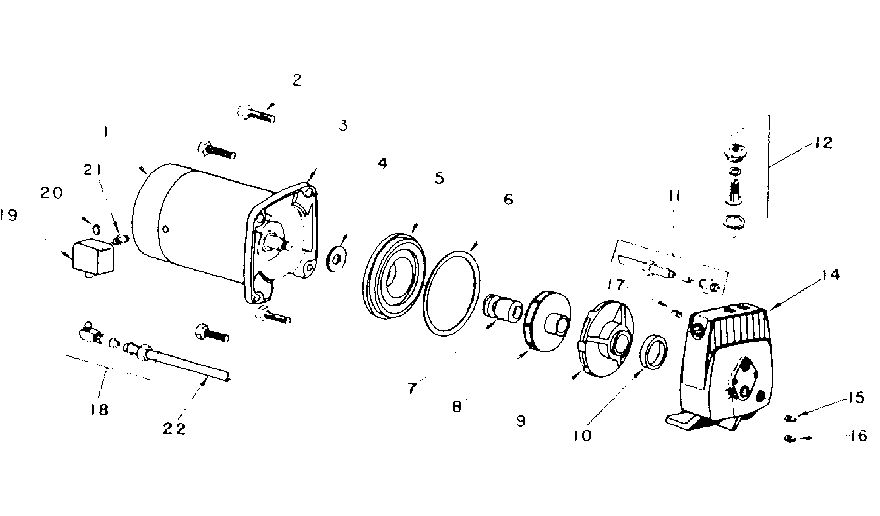 Motor and pump assembly