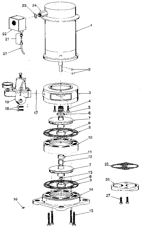 Motor and pump assembly