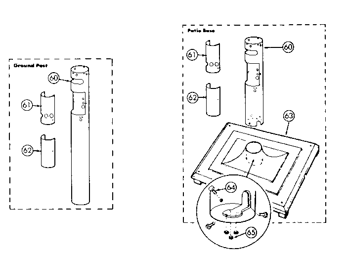 GROUND POST AND PATIO BASE