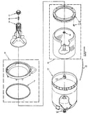 Agitator, basket and tub