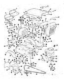 Grill, seat, and engine mount assemblies