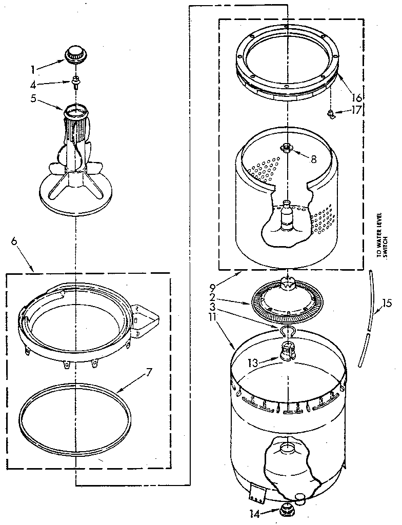 Agitator, basket and tub parts
