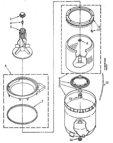 Agitator, basket and tub parts