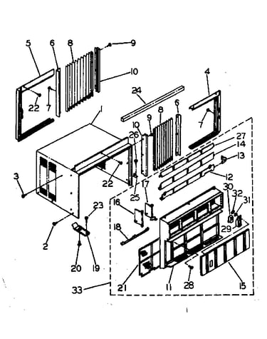 Cabinet and front panel parts