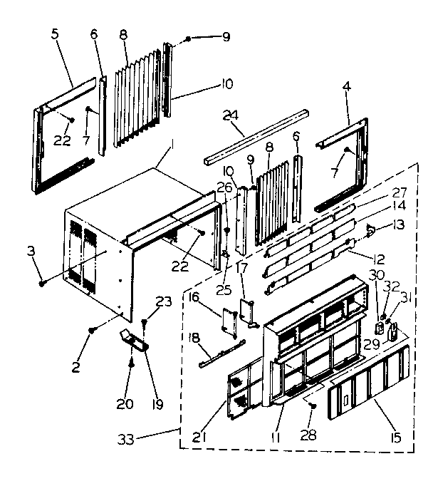 Cabinet and front panel parts