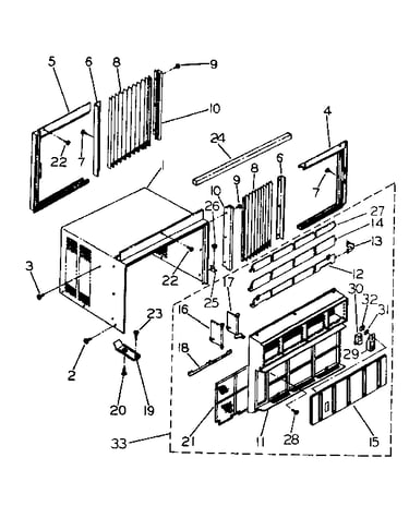 Cabinet and front panel parts