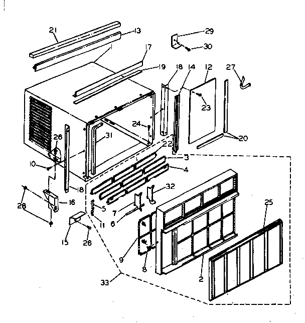 Cabinet and front panel parts