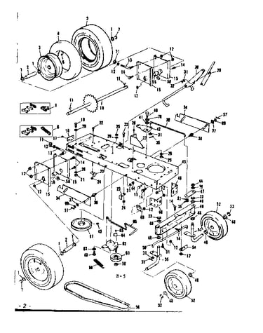 Main frame and wheel assembly