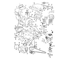 Craftsman 13196600 grill, seat, and engine mount assemblies diagram