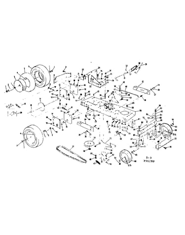 Main frame and wheel assembly