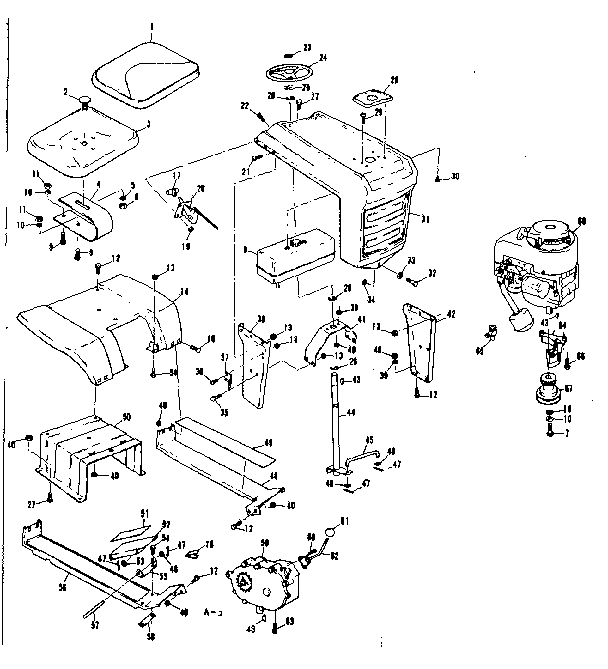 Seat assembly and grill