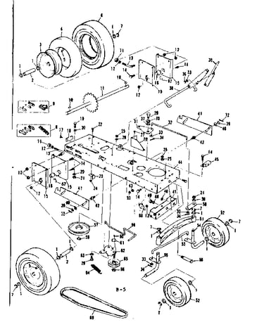 Main frame and wheel assembly