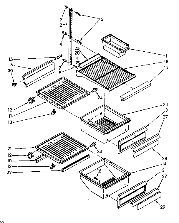 Refrigerator interior parts