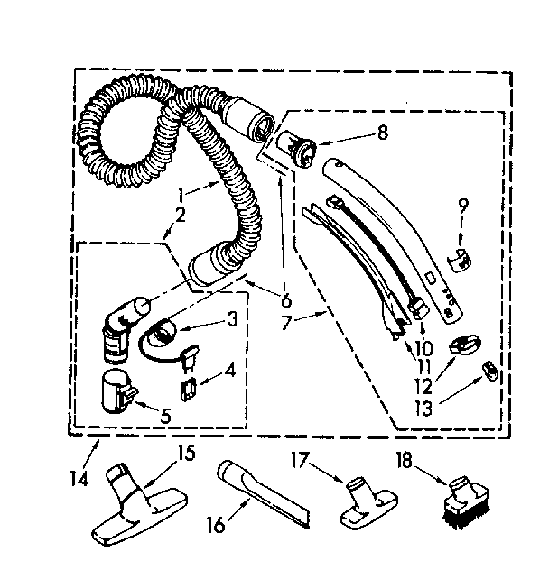 Hose and attachment parts