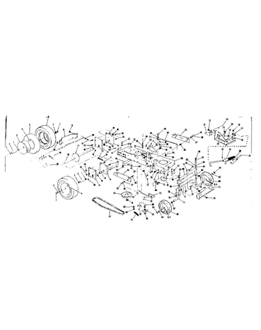 Main frame and wheel assembly