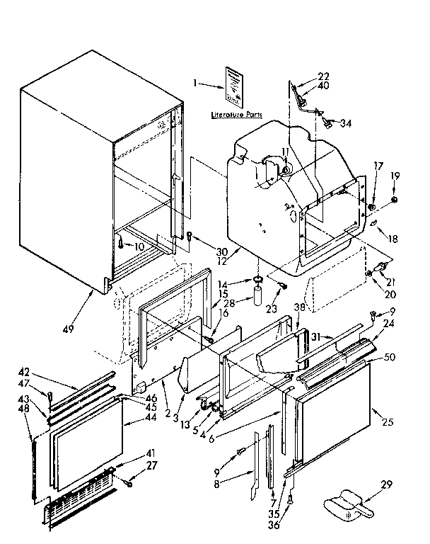 Cabinet, liner and door parts